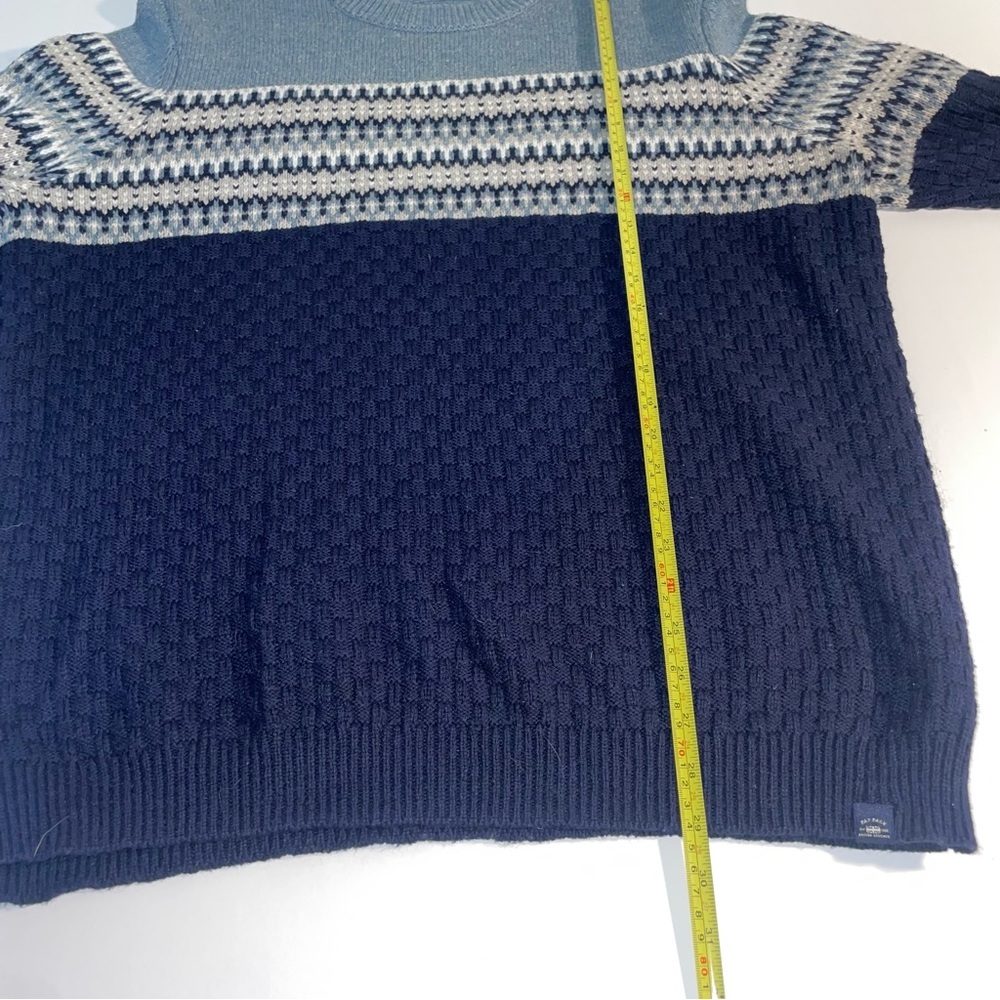 Fat Face Sweater Men Size XXL Wool Blend Stripes Blue Gray Ski Grandpa 2xl - Picture 4 of 10